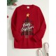 Women Christmas Tree Printed Letter Round Neck Casual Pullover Sweatshirt Women Christmas Tree Printed Letter Round Neck Casual Pullover Sweatshirt