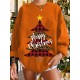 Women Christmas Tree Printed Letter Round Neck Casual Pullover Sweatshirt Women Christmas Tree Printed Letter Round Neck Casual Pullover Sweatshirt