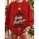 Women Christmas Tree Printed Letter Round Neck Casual Pullover Sweatshirt Women Christmas Tree Printed Letter Round Neck Casual Pullover Sweatshirt